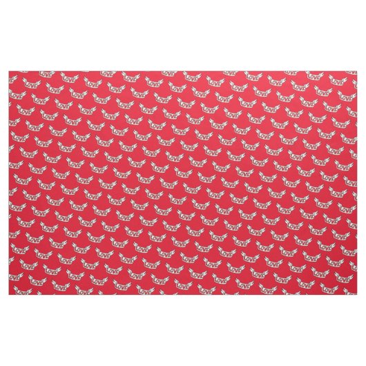 Liebe Scroll Romantische Nachricht auf Rot Stoff (Yard (91,4 cm))