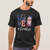 Liebe Scrub Life Nurse Gnome American Flag 4. J T-Shirt (Vorderseite)