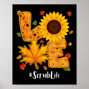 Liebe Scrub Nurlife Erntedank Herbstkarte Poster