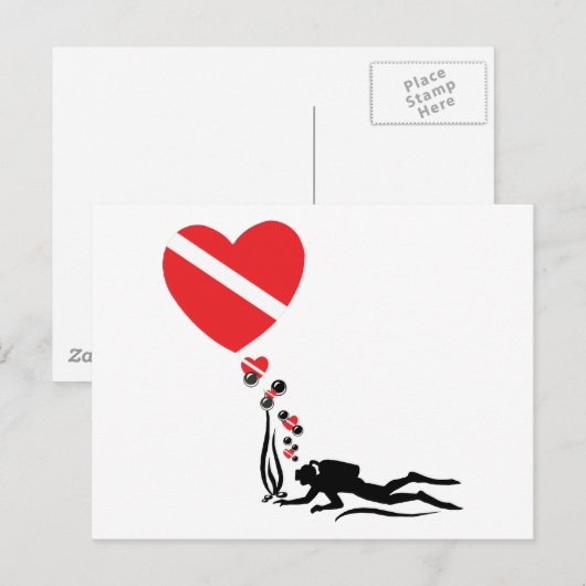 Liebe SCUBA Postkarte (Vorne/Hinten)