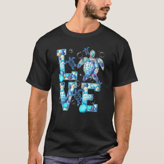 Liebe Sea Turtle Beach Sea T-Shirt (Vorderseite)