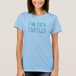 Liebe Sea Turtles Niedlich Blue Typografy Zitat T-Shirt