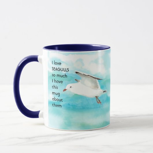 Liebe SEAGULL so viel Spaß Zitat Tasse (Links)