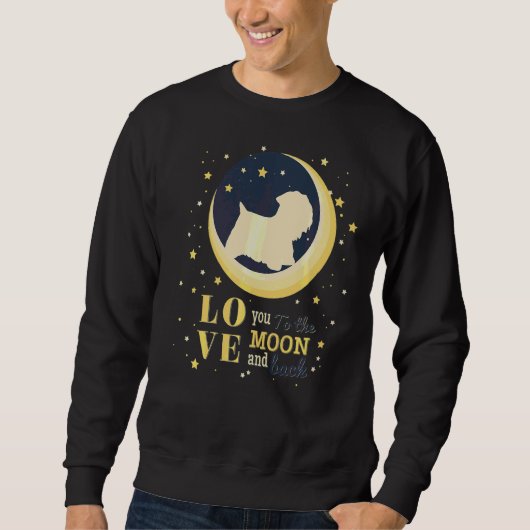 Liebe Sealyham Terrier Dog zum Mond Sweatshirt (Vorderseite)