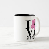 LIEBE Sebastian 11oz Rosa Hibiskus Zweifarbige Tasse (VorderseiteRechts)