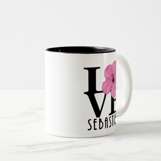 LIEBE Sebastian 11oz Rosa Hibiskus Zweifarbige Tasse (VorderseiteRechts)