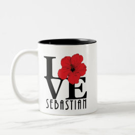 LIEBE Sebastian 11oz Roter Hibiskus Zweifarbige Tasse