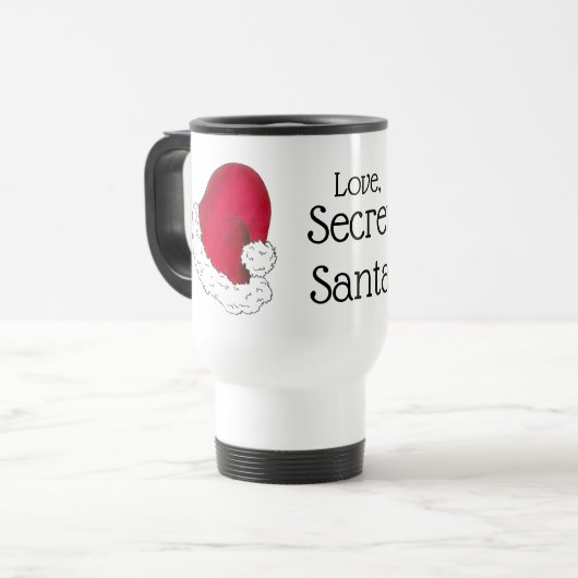 Liebe, Secret Santa Claus frohe Weihnachten Weihna Reisebecher (Vorderseite Links)