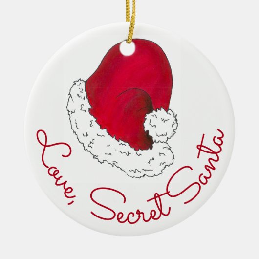 Liebe, Secret Santa Claus frohe Weihnachtsgeschenk Keramikornament (Vorne)