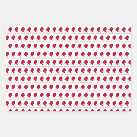 Liebe Secret Santa Claus Hat Weihnachtsgeschenk Geschenkpapier Set (Vorderseite)