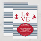 Liebe Segeljubiläum Party Einladung (Vorne/Hinten)