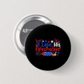 Liebe seinen Firecracker Funny 4. Juli Feuerwerk C Button (Vorne & Hinten)