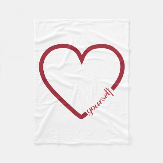 Liebe selbst Herzstück minimalistischer Gestaltung Fleecedecke (Vorderseite)