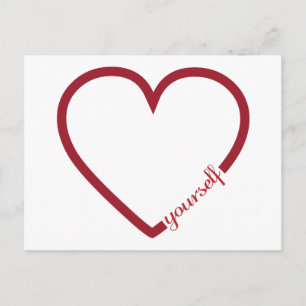 Liebe selbst Herzstück minimalistischer Gestaltung Postkarte
