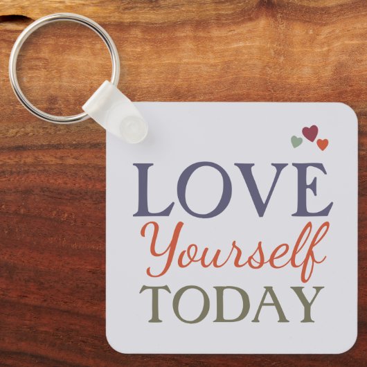 Liebe selbst heute blumenreiche Liebe Herz Schlüsselanhänger (Vorderseite)