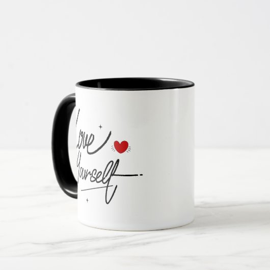 Liebe selbst Kaffee Tasse (Vorderseite Links)