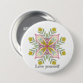 Liebe selbst Mandala Blume Button (Vorne & Hinten)