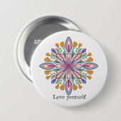 Liebe selbst Mandala Blume Button (Vorne & Hinten)