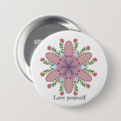 Liebe selbst Mandala Blume Button (Vorne & Hinten)