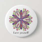 Liebe selbst Mandala Blume Button (Vorderseite)