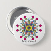 Liebe selbst Mandala Blume Button (Vorne & Hinten)