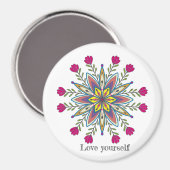 Liebe selbst Mandala Blume Magnet (Vorderseite/Rückseite)