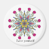 Liebe selbst Mandala Blume Magnet (Vorne)