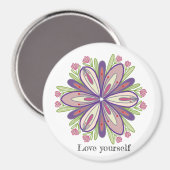 Liebe selbst Mandala Blume Magnet (Vorderseite/Rückseite)