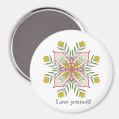 Liebe selbst Mandala Floral Magnet (Vorderseite/Rückseite)