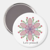 Liebe selbst Mandala Floral Magnet (Vorderseite/Rückseite)