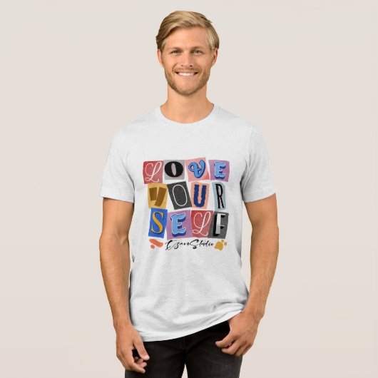 Liebe selbst - Modern Design stärken Tri-Blend Shirt (Vorderseite voll)