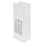 Liebe selbst! Motivierend Kalligraphie Geschenktüte Für Weinflaschen (Rückseite Schrägansicht)