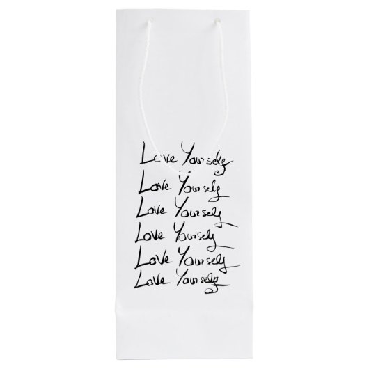 Liebe selbst! Motivierend Kalligraphie Geschenktüte Für Weinflaschen (Rückseite)