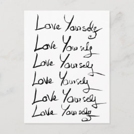 Liebe selbst! Motivierend Kalligraphie Postkarte