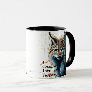 Liebe-Selbstmantra mit künstlerischer Luchs-Tasse Tasse