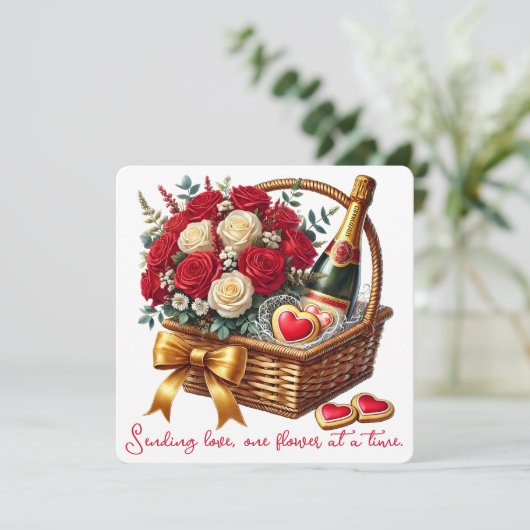 Liebe senden - Valentinstag-Karte Dankeskarte (Stehend Vorderseite)