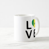 Liebe - senegalesische Flagge Kaffeetasse (VorderseiteRechts)