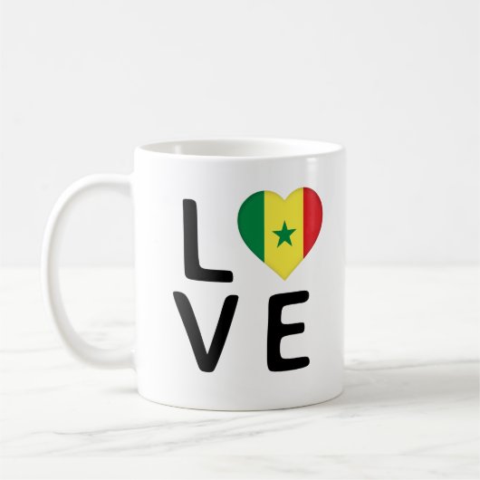 Liebe - senegalesische Flagge Kaffeetasse (Links)