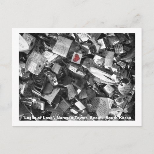 Liebe/Seoul Tower, Südkorea Postkarte (Vorderseite)