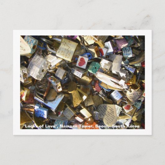 Liebe/Seoul Tower, Südkorea Postkarte (Vorderseite)