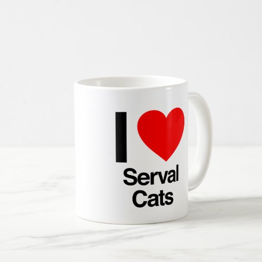 Liebe Serval Katzen Kaffeetasse (VorderseiteRechts)