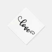 Liebe-Servietten, schwarzer Schriftart Serviette (Ecke)