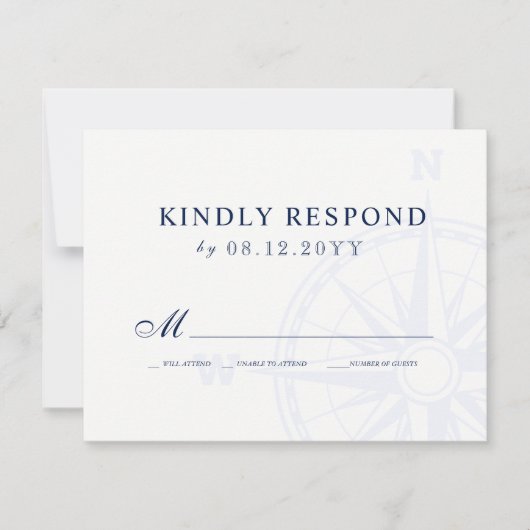 Liebe Set Sail Nautical Wedding RSVP (Vorderseite)