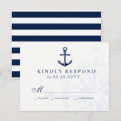 Liebe Set Segel Anchor Nautical Wedding RSVP Karte (Vorne/Hinten)