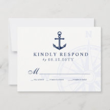 Liebe Set Segel Anchor Nautical Wedding RSVP