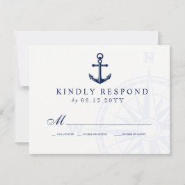 Liebe Set Segel Anchor Nautical Wedding RSVP Karte
