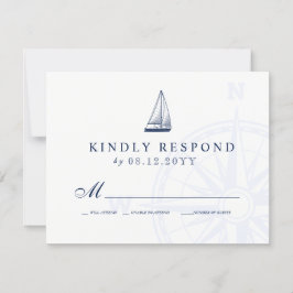 Liebe Set Segelschiff Nautical Wedding Navy UAWG RSVP Karte