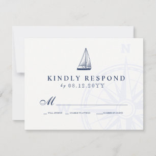 Liebe Set Segelschiff Nautical Wedding RSVP Karte