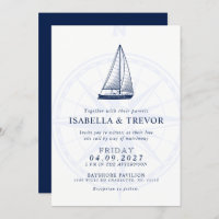 Liebe Sets Segel | Nautical Wedding Solid Navy