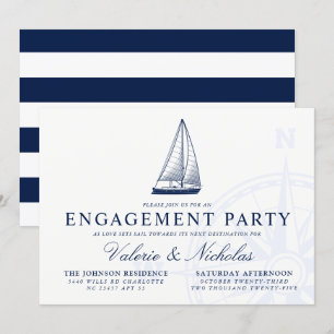 Liebe Sets Segel   Nautische Engagement-Partei ein Einladung